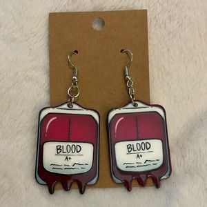 Blood bag 🩸 earrings